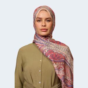 شال حجاب مراكش ناعم من مزيج القطن باللون الفوشيا