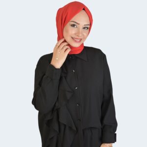 شال حجاب قابل للتنفس، مقاوم للتجاعيد، وغير قابل للانزلاق باللون الأحمر