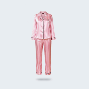 Luxurious Striped Silky Satin Pajama Set – 2 Piece | Pants & Long Sleeve Shirt