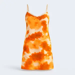 Plus Size Soft Viscose Night Dress with Thin Straps, Lace Neckline, and Side Slit