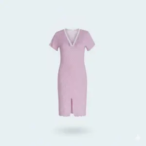 فستان بيتي ناعم قابل للتنفس – أكمام قصيرة وفتحة جانبية