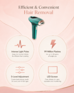 IPL hair removal device with adjustable energy levels and LED screen