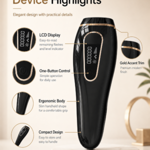 IPL hair removal device for home use with 500,000 flashes and 5 adjustable energy levels