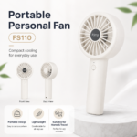 White FS110 portable handheld fan for home and travel