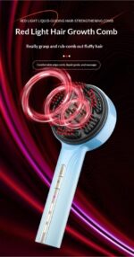Red light scalp massager comb with rotating massage head and serum applicator