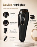T13 IPL hair removal device with LCD display, one-button control and ergonomic handheld design